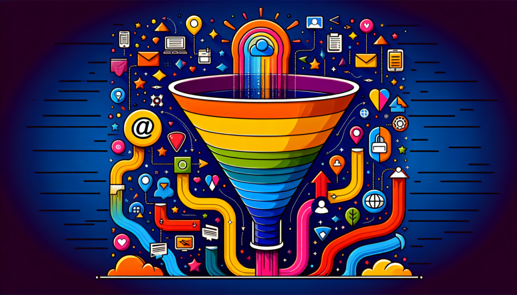 A graphic illustrating diversification strategies for digital businesses. The image could show a funnel splitting into multiple channels, such as email, website, and private community platforms, alongside social media icons, emphasizing the importance of not relying on a single platform.